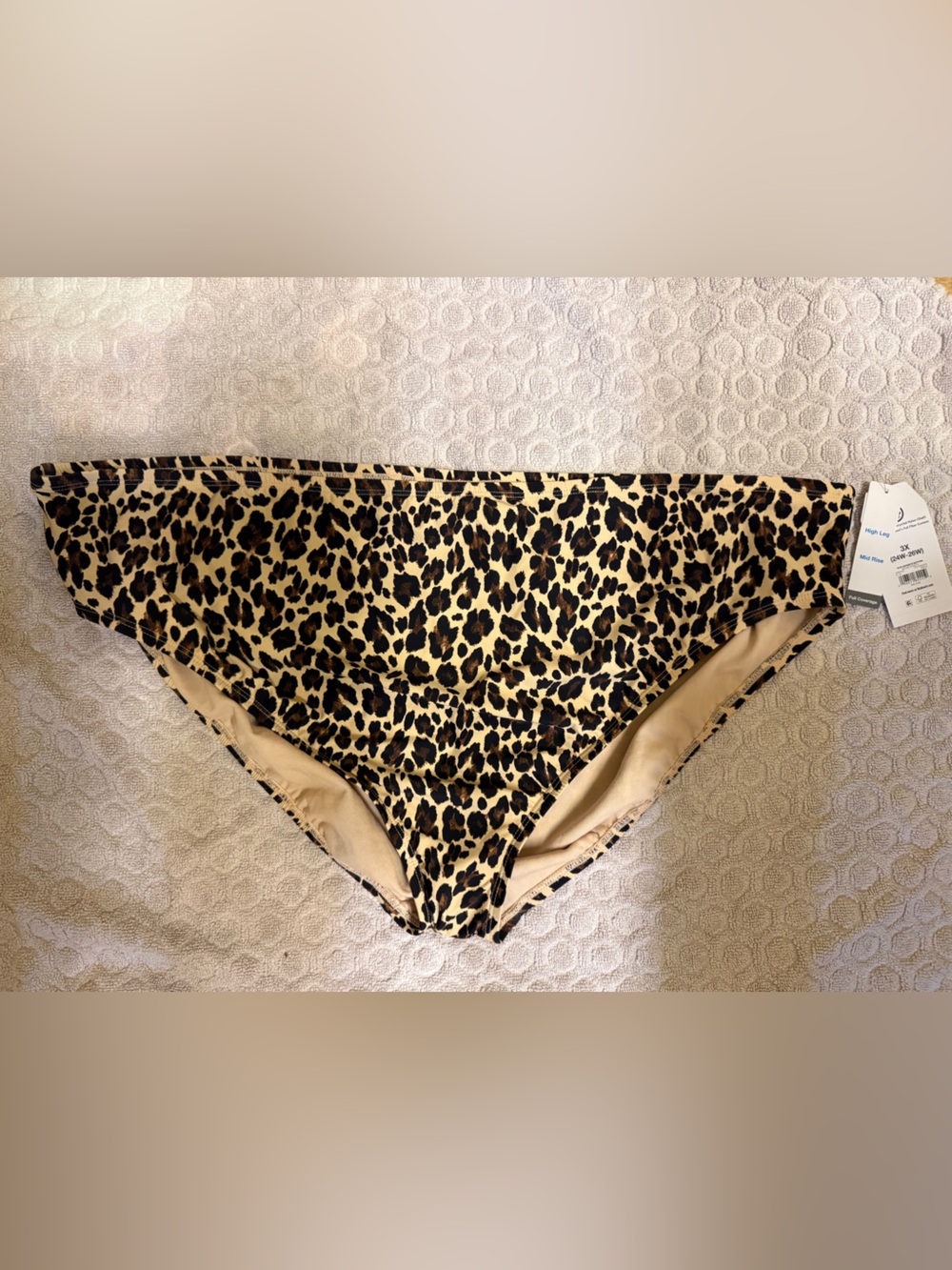 Time and Tru Leopard Print Bikini Bottoms - Tan and Black Women’s Sz 3X